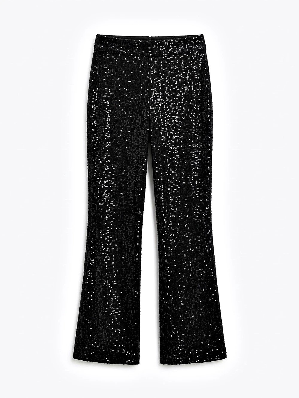 Zara Sequin Flared Pants – Black, Size Small